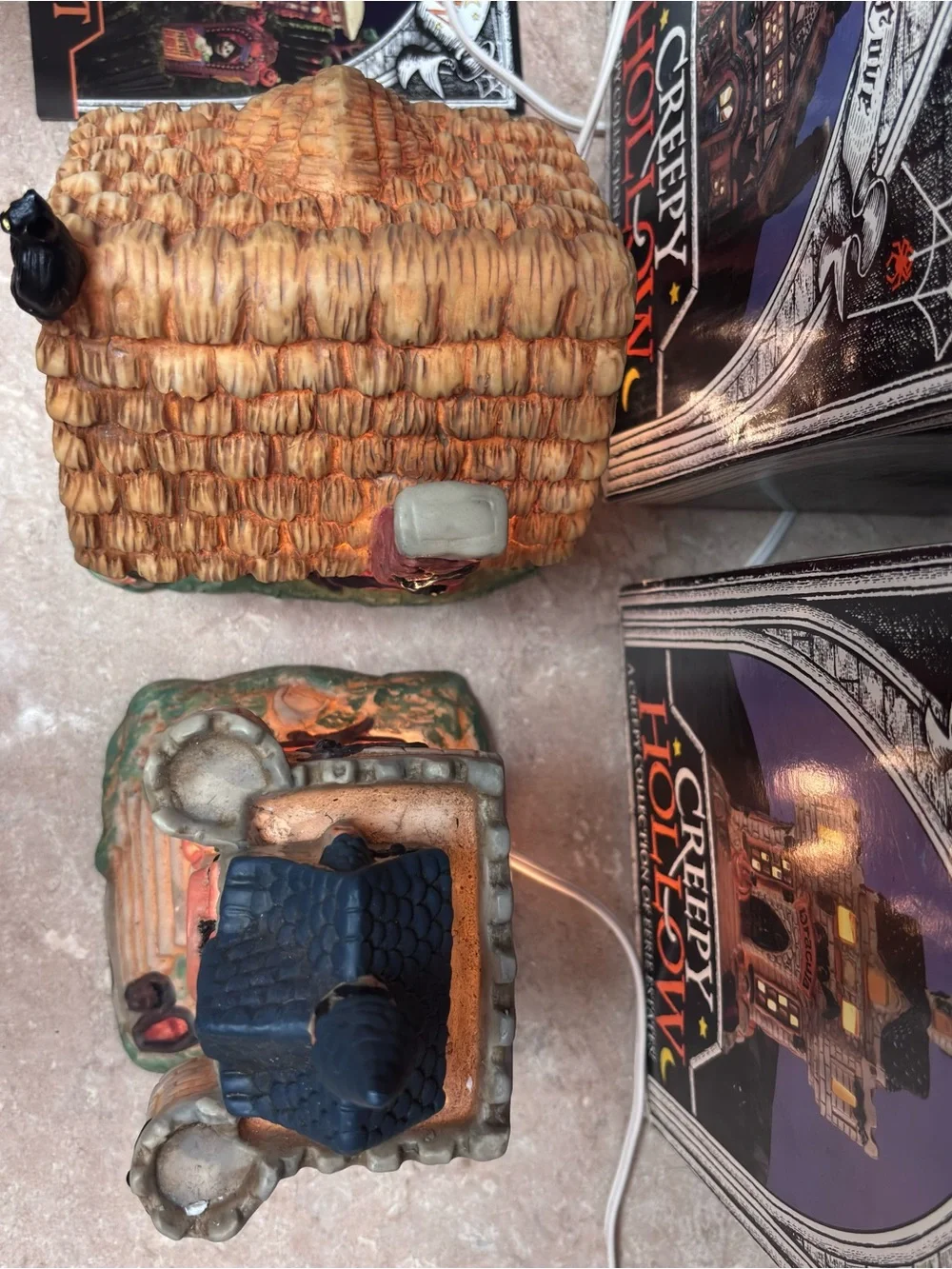 2-VTG Creepy Hollow Witches Cove&Draculas Castle Lighted Halloween House Midwest